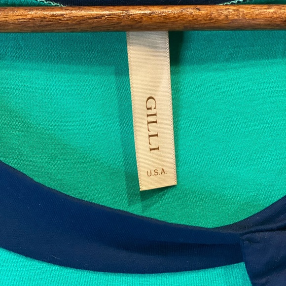 Gilli green blouse with blue bow - Picture 5 of 5